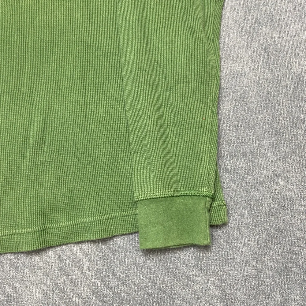 Gap Heavyweight Thermal T Shirt Boys Small Green Long Sleeve Crew Neck Casual